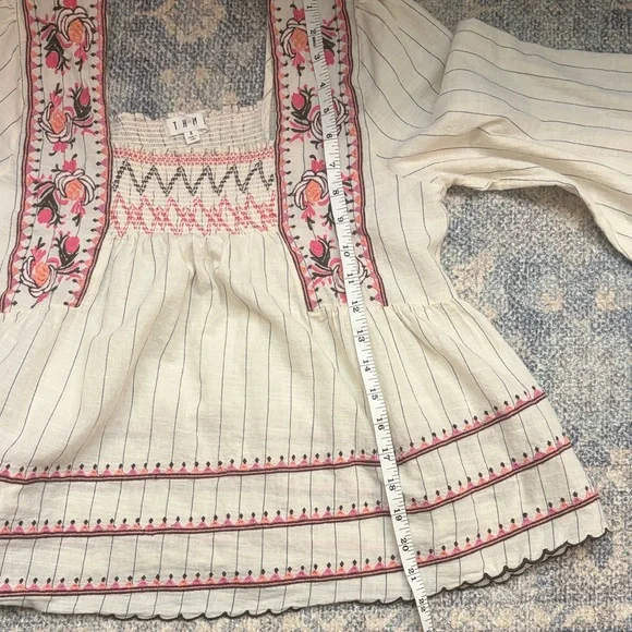THML Embroidered Top, Small, Boho Cotton - Picture 15 of 16